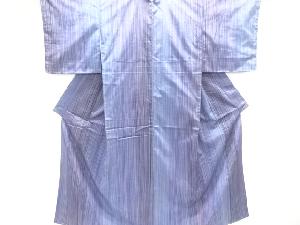 未使用品　仕立て上がり　縞織り出し手織り紬着物